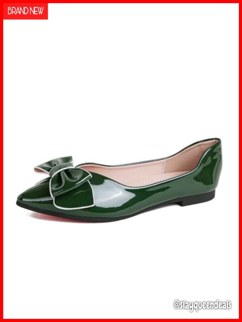 Women's Pointed Toe Leather Dress Flats Slip-On Ballet Flat